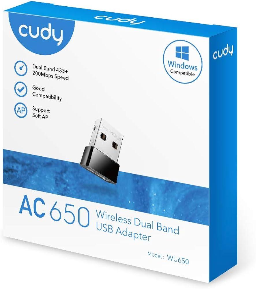 Adaptador WIFI USB Cudy AC650 Wireless Duali-Band
- Nano Size - WU650